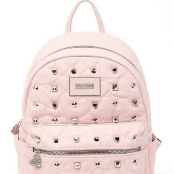 Betsey Johnson PINK STUDDED BACKPACK - Picture 5 of 7